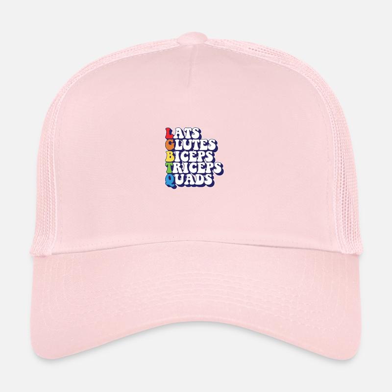 LGBTQ Rainbow Pride Lats Glutes Biceps Triceps Trucker Cap