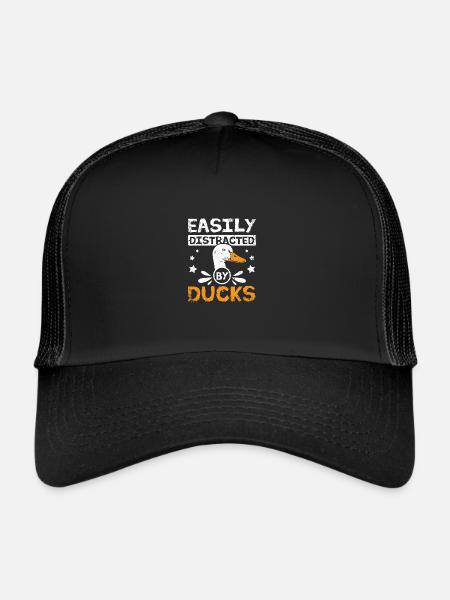 Canard pékin de compagnie facilement distrait par les canards - Casquette trucker  - noir/noir - Devant