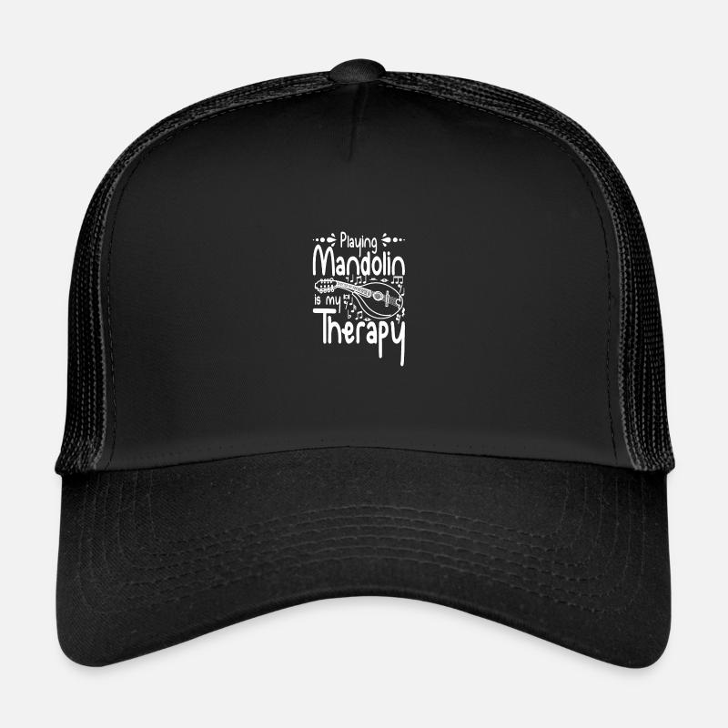 Playing Mandolin is my therapy - Trucker Cap - Schwarz/Schwarz