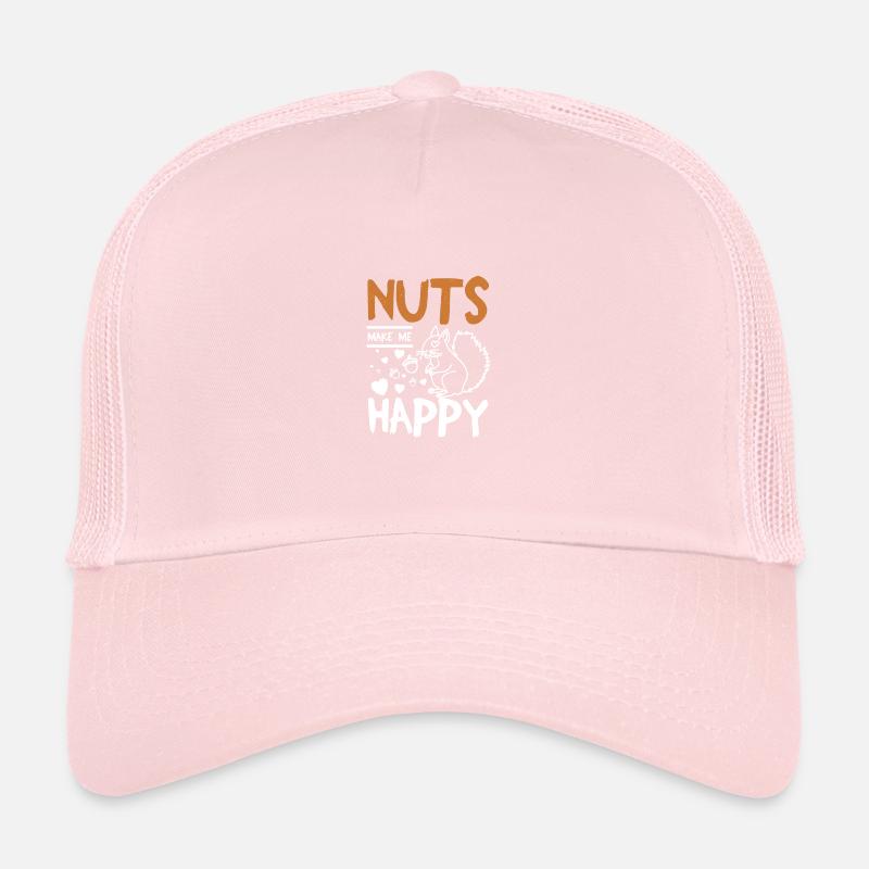Funny Squirrel nuts make me happy Trucker Cap