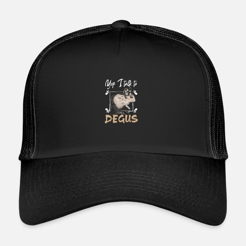 Yep I talk to degus - Trucker Cap - Schwarz/Schwarz
