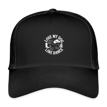 I love my dog and line dancing - Trucker Cap - black/black - Front
