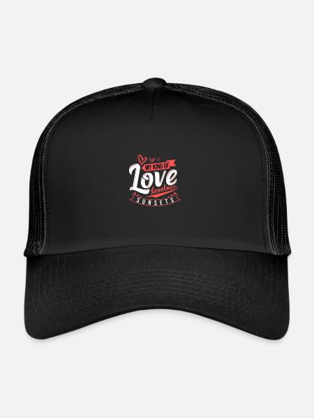 My Kind of Love implique les couchers de soleil et la romance - Casquette trucker  - noir/noir - Devant