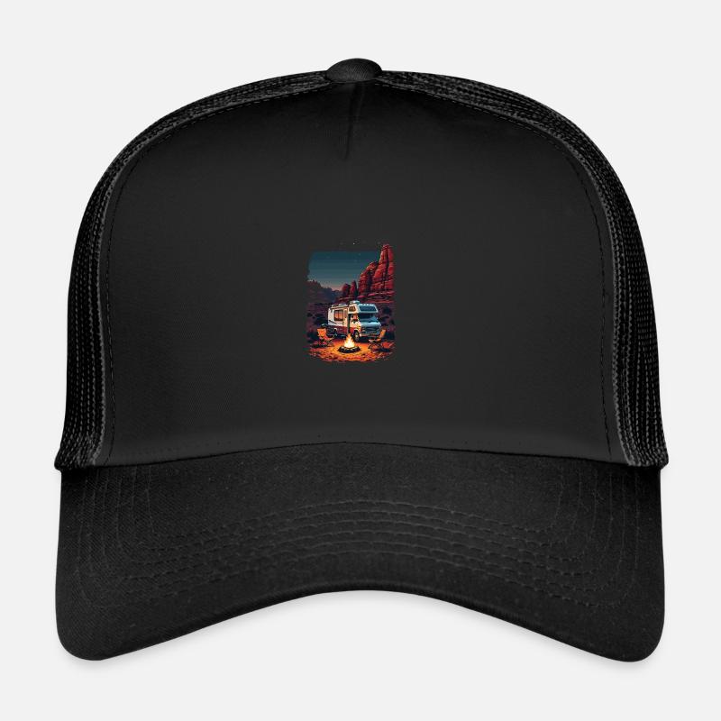 Wohnmobil - Trucker Cap - Schwarz/Schwarz