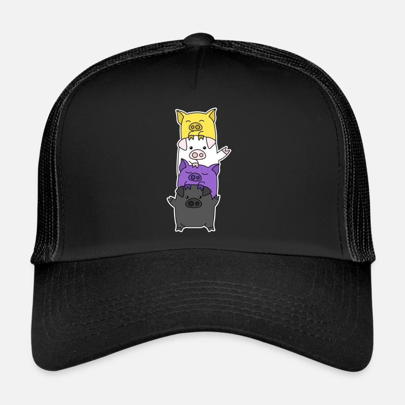 Conception de porc drapeau non binaire pour Enbys Casquette trucker 