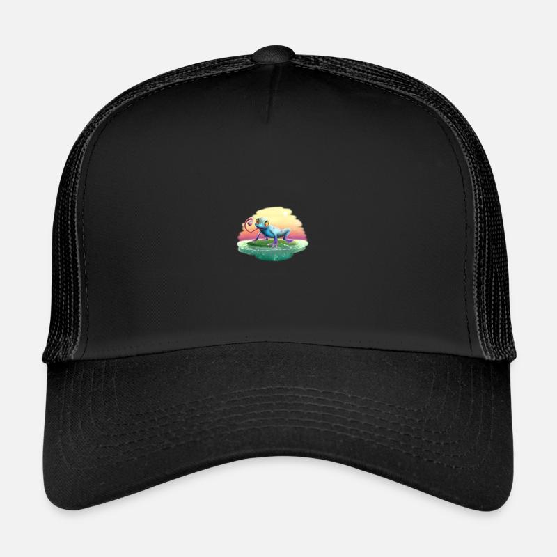 Green Frog3 - Trucker Cap - black/black