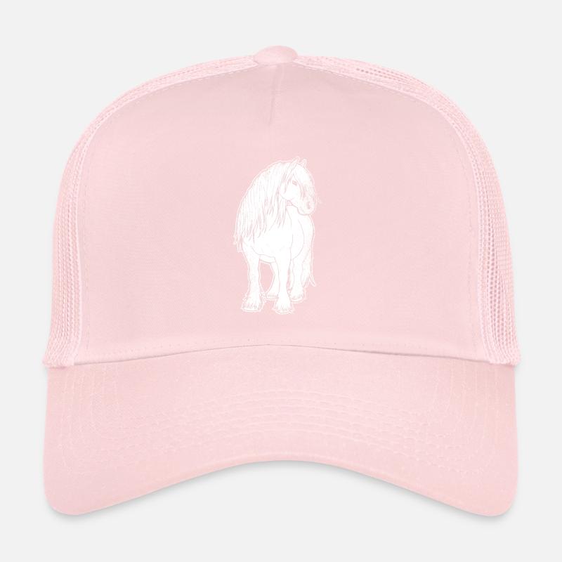 Cheval de sang froid Cheval de calèche Percheron cadeau blanc Casquette trucker 