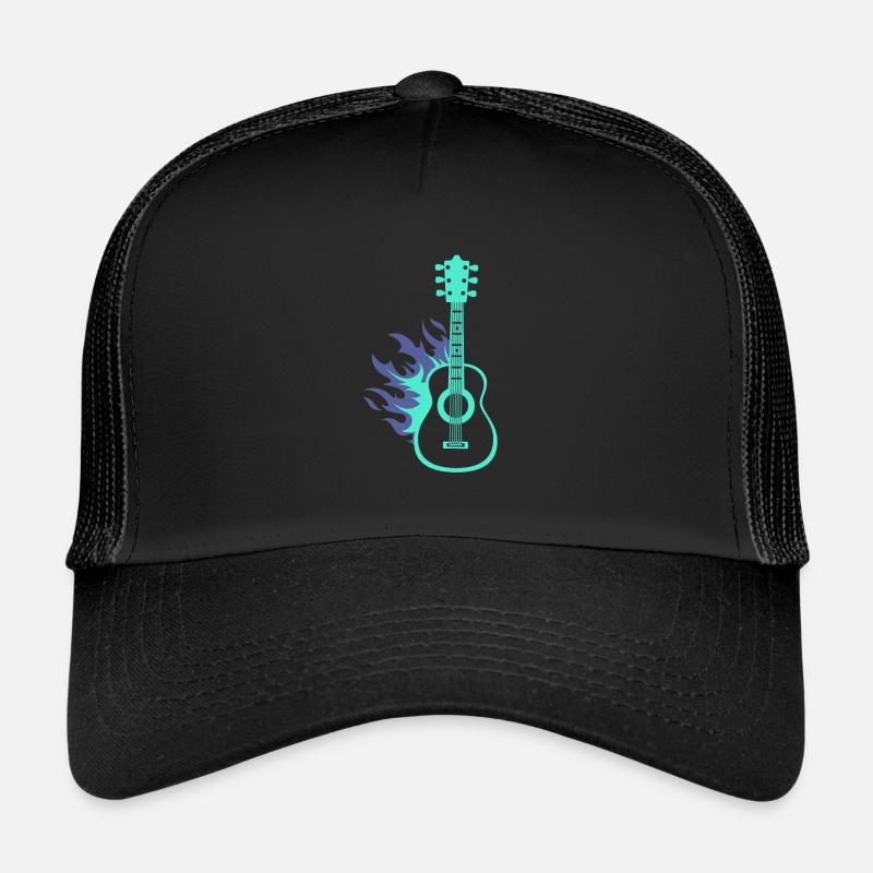 Gitarre - Trucker Cap - Schwarz/Schwarz
