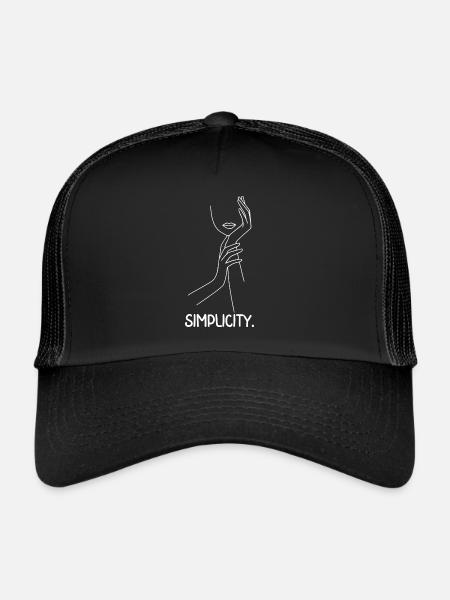 One Line Frau - Trucker Cap - Schwarz/Schwarz