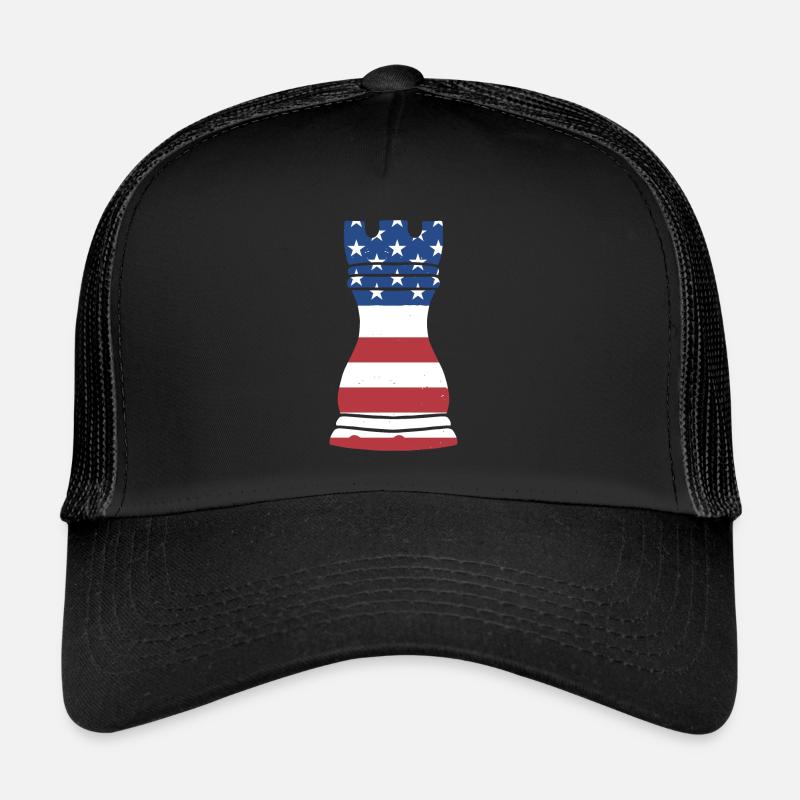 Chess Player Us Flag Chess Trucker Cap