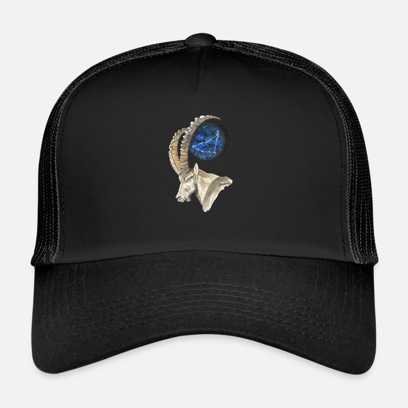 Sternzeichen Steinbock mit Datum und Sternbild Trucker Cap