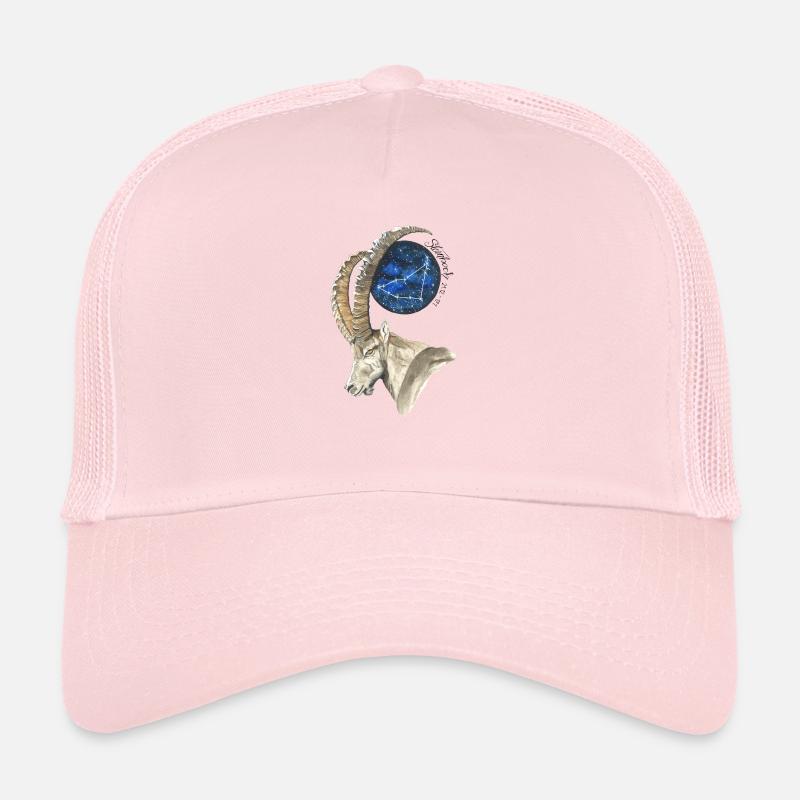 Sternzeichen Steinbock mit Datum und Sternbild Trucker Cap
