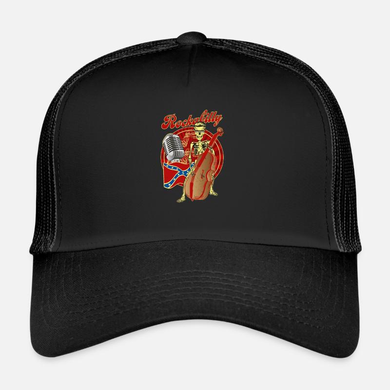 Rockabilly Bass - Trucker Cap - Schwarz/Schwarz