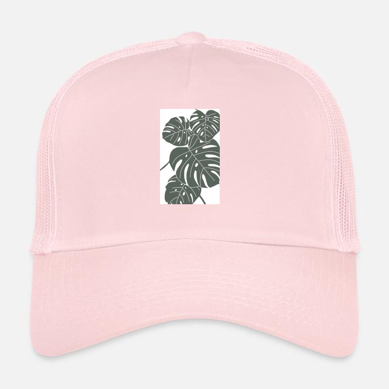 Monstera digital Art vert/blanc Casquette trucker 