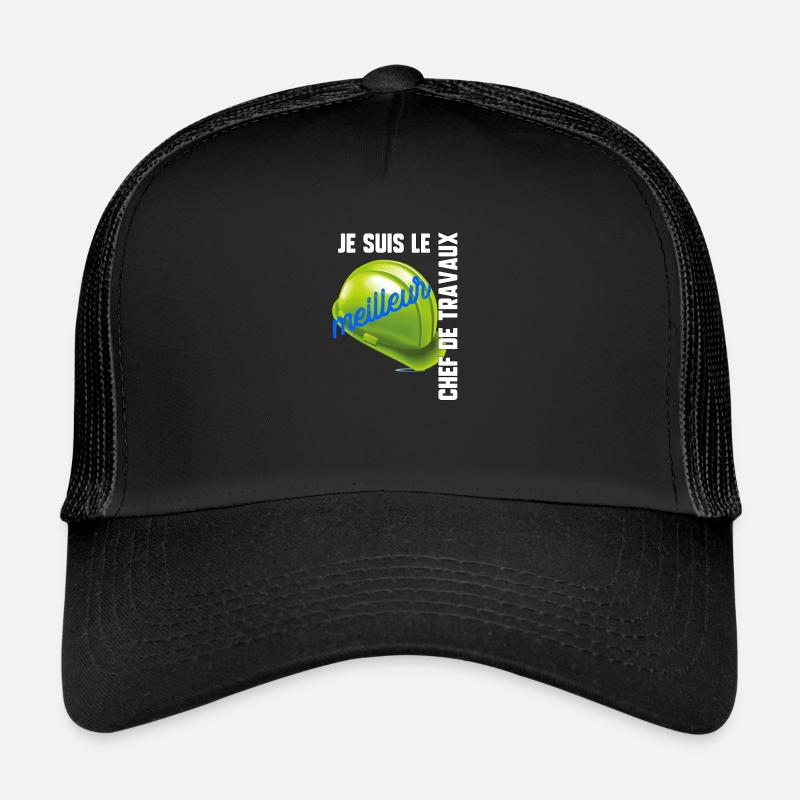 Meilleur chef de travaux - Casquette trucker  - noir/noir