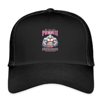 Osterhase "Meine Eier sind privat" - Trucker Cap - Schwarz/Schwarz - Vorne