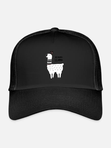 no drama llama - Trucker Cap - black/black - Front