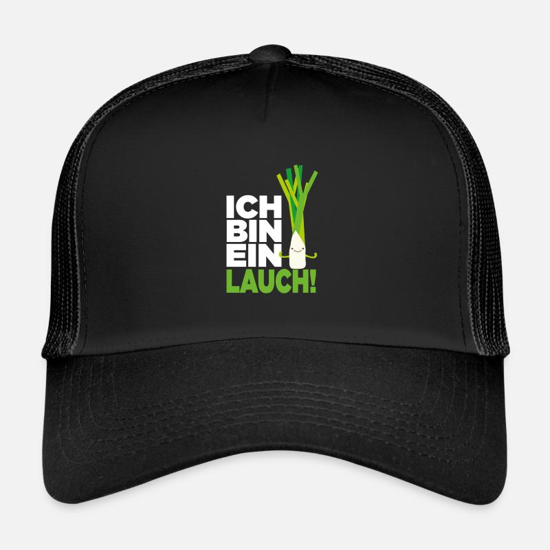 Ich bin ein Lauch - Trucker Cap - Schwarz/Schwarz