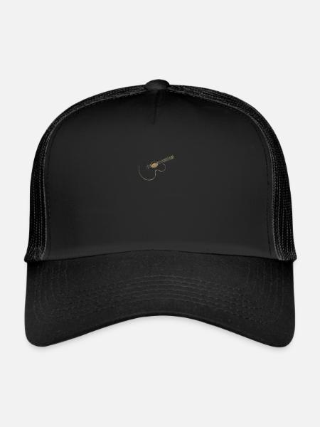 Acoustic Guitar Logo - Trucker Cap - black/black