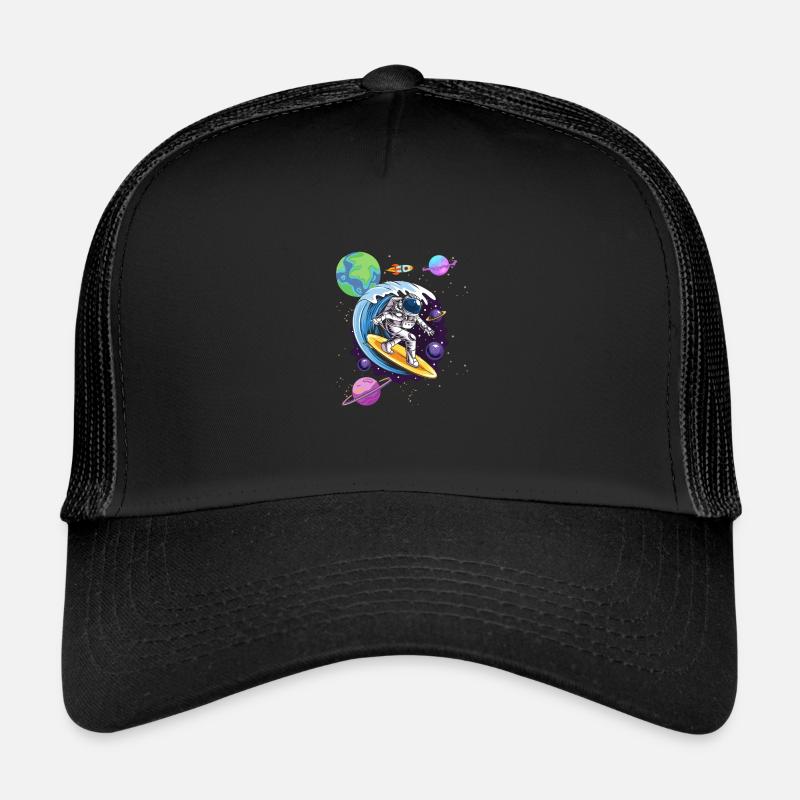 Galaxy Waves Surf Space Surfer Astronaute - Casquette trucker  - noir/noir