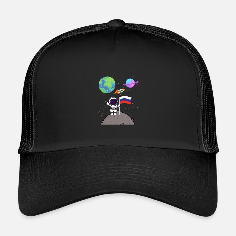 Lune Atterrissage Planète Russie Drapeau Astronaute Casquette trucker 