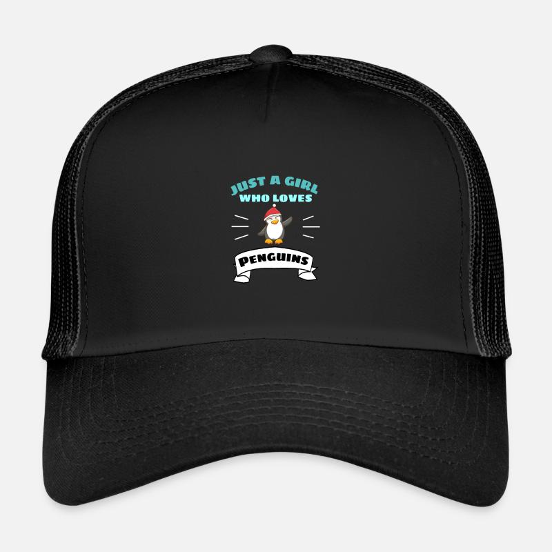 Zoo Tier Weihnachten Geschenk Mädchen Pinguin - Trucker Cap - Schwarz/Schwarz