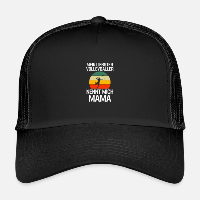Muttertag Geschenk Volleyballer Mama Volleyball - Trucker Cap - Schwarz/Schwarz
