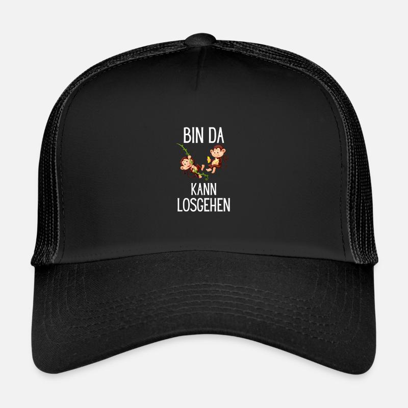 Zoo Tier Lustiges Geschenk Affenliebhaber Affe - Trucker Cap - Schwarz/Schwarz