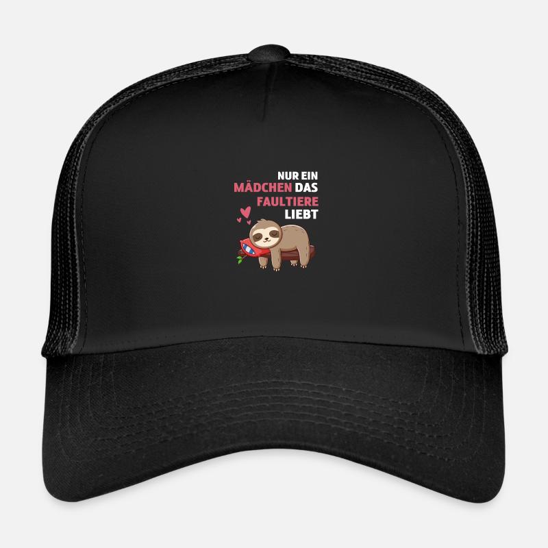 Faultiere Zoo Tier Mädchen Geschenk Faultier - Trucker Cap - Schwarz/Schwarz