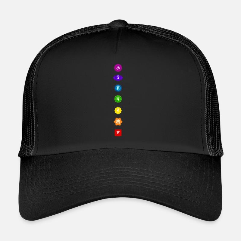 Chakras - glow - Trucker Cap - Schwarz/Schwarz