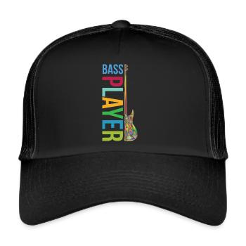 BASS PLAYER - Bass gitarre - Trucker Cap - Schwarz/Schwarz - Vorne