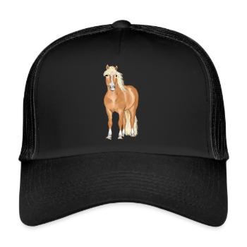 blonder Haflinger - Trucker Cap - Schwarz/Schwarz - Vorne