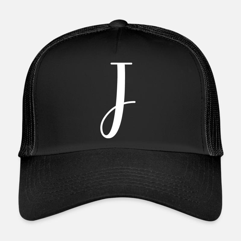 Calligraphie, initiale J Casquette trucker 