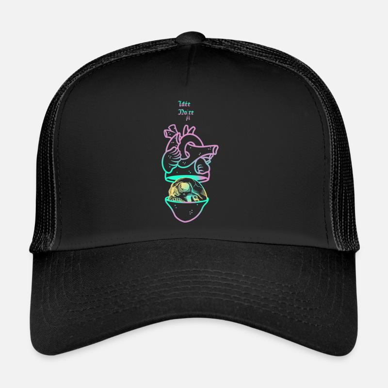 Heart Skull 1 lila mit Idée Noire Logo Trucker Cap