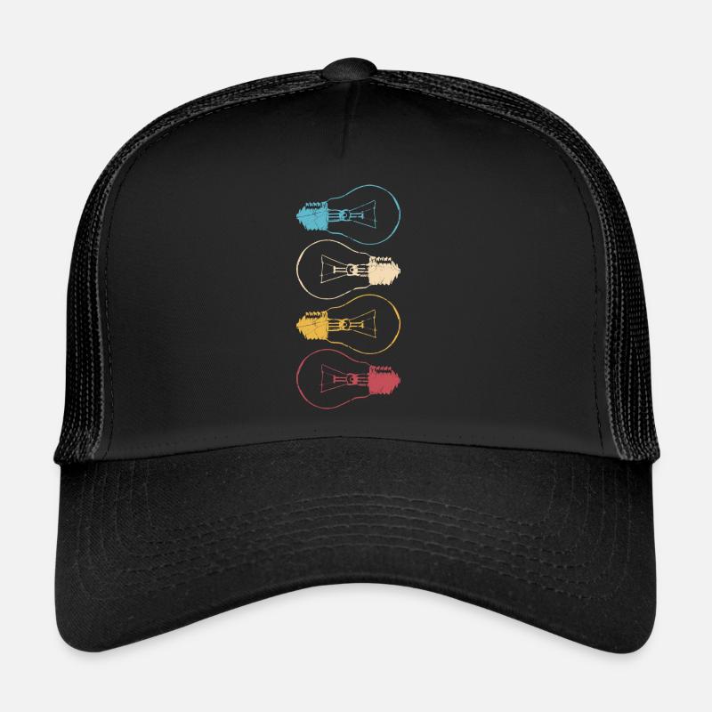 Idea Light Bulb Light Brain Cool Lamp Thinking 2 Trucker Cap