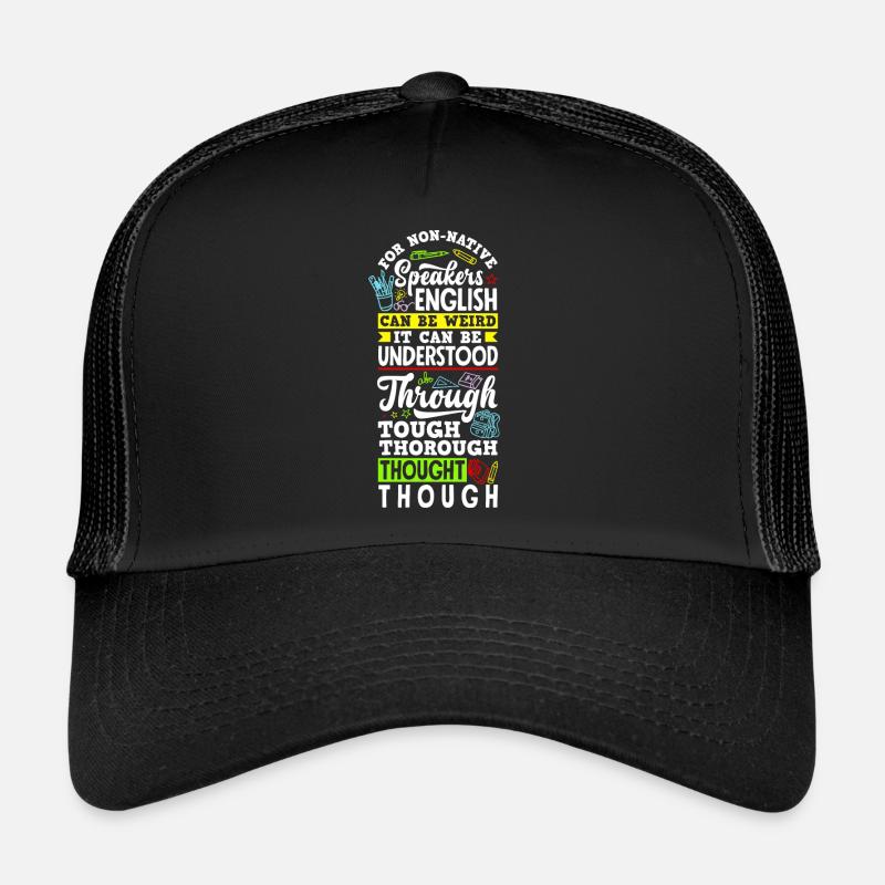 Professeur d’anglais langue ESL Linguiste Enseignement multilingue Casquette trucker 