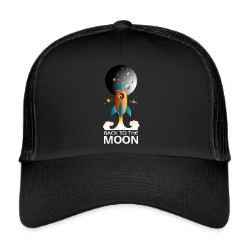 Back to the moon. - Trucker Cap - black/black - Front