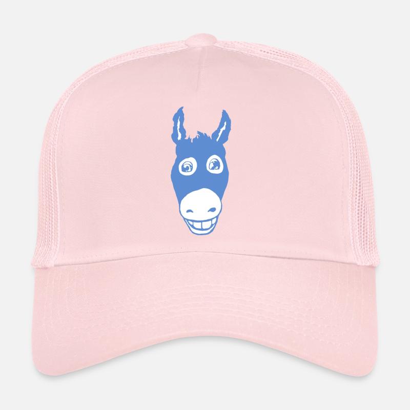 Bleu âne souriant Casquette trucker 