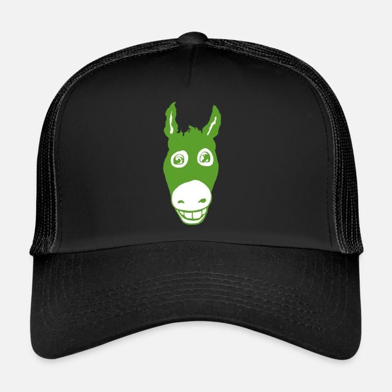 Smiling donkey green - Trucker Cap - black/black