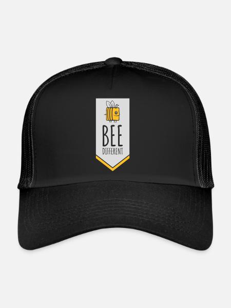 bee citation différente - Casquette trucker  - noir/noir - Devant
