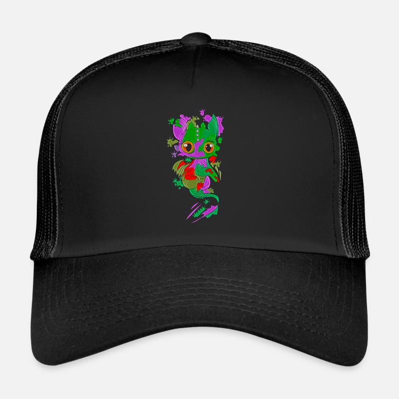 Bébé Dragon coloré | Drôle de dragon coloré Casquette trucker 
