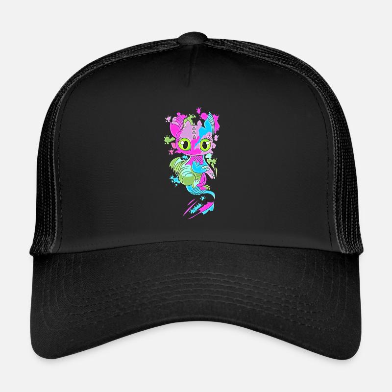 Bébé Dragon coloré | Drôle de dragon coloré Casquette trucker 