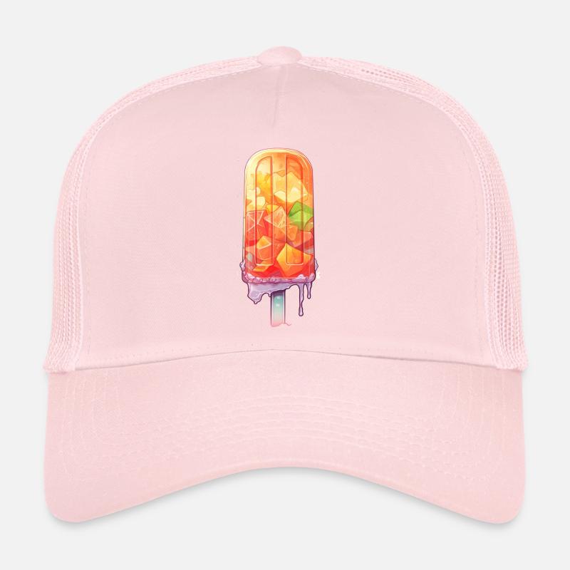 Fruchtiges Wassereis am Stil bunte Früchte Sommer Trucker Cap