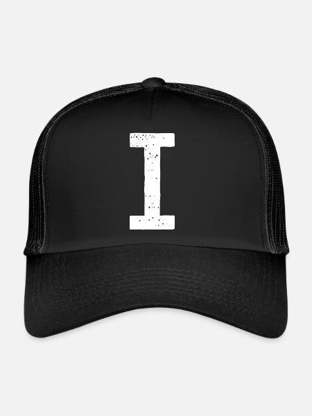 I Lettre - Casquette trucker  - noir/noir - Devant