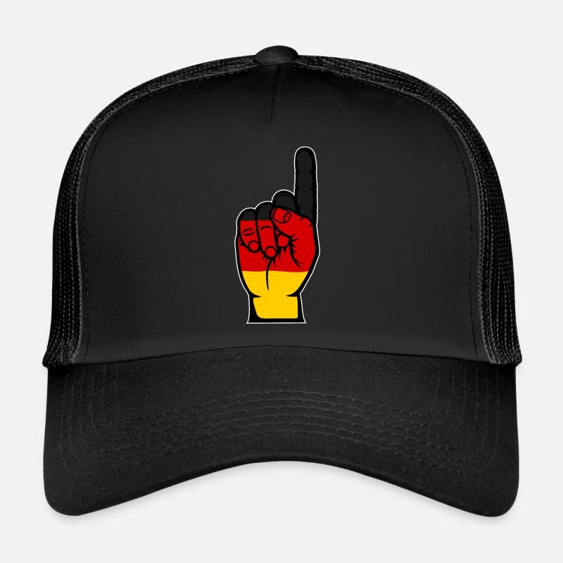 Deutschland Flagge Nummer 1 - Trucker Cap - Schwarz/Schwarz