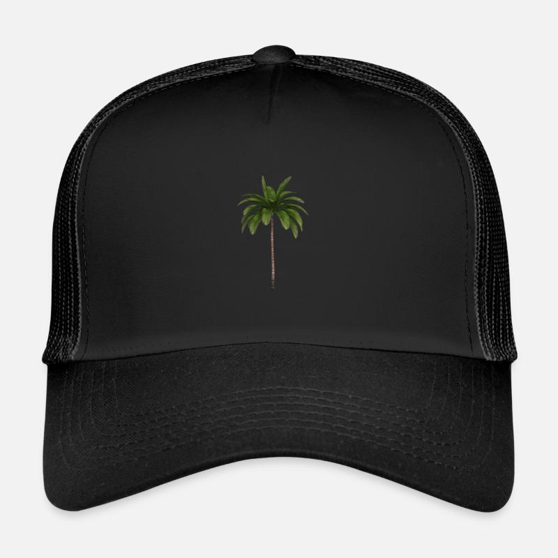 Palm Shirt - Trucker Cap - Schwarz/Schwarz