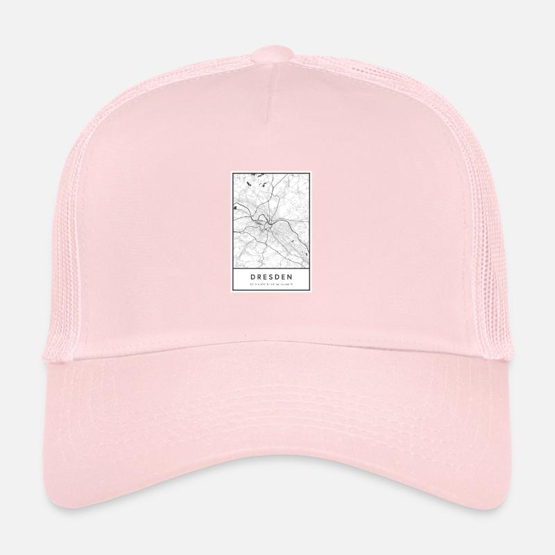 Dresde Carte Plan route Elbe lignes Casquette trucker 