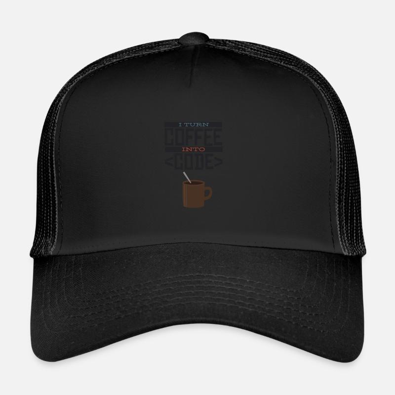 I turn coffee into code Programmierer Entwickler Trucker Cap