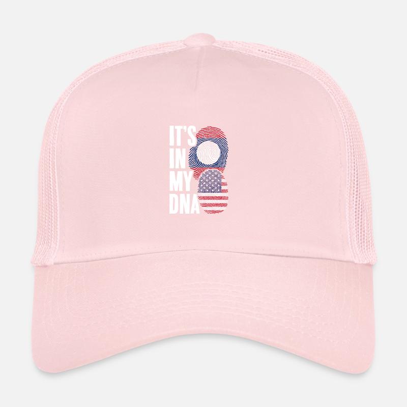 Funny Half Laotian Half American Fingerprint It's Trucker Cap