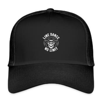 Line Dance Skull with Stetson and Boots and Lasso - Trucker Cap - black/black - Front
